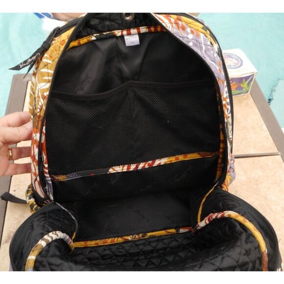Vera Bradley Quilted Painted Feathers Campus Tech Backpack 16 x 12 x 6 Large main image 4
